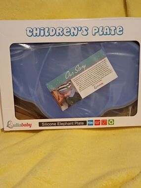Blue Silicone Elephant Plate for Children